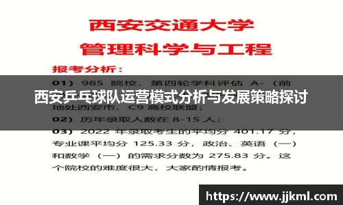 西安乒乓球队运营模式分析与发展策略探讨