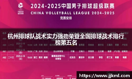 杭州排球队战术实力强劲荣登全国排球战术排行榜第五名
